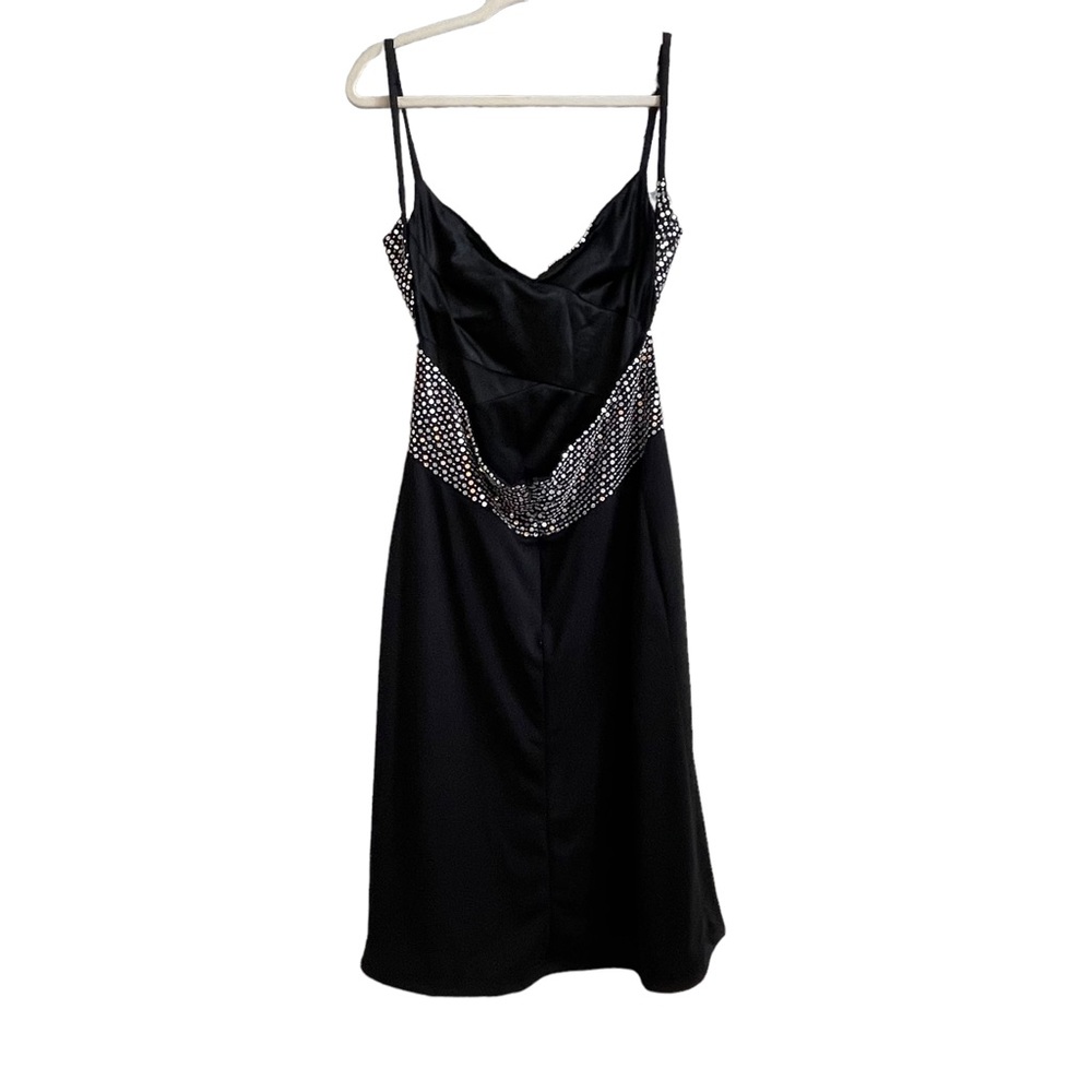 Cache Black Silver Sequin Formal Dress Size 10 - image 3